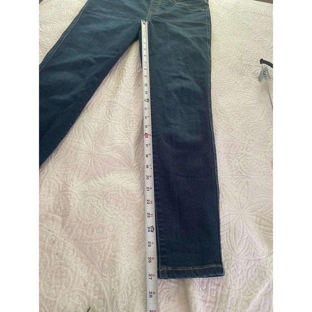 Spanx Jean-ish Ankle Skinny Jeans Dark Indigo Pull On Leggings Medium M